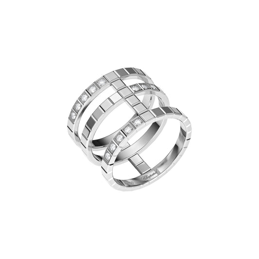 Chopard Ice Cube ring in 18k ethical white gold with diamonds