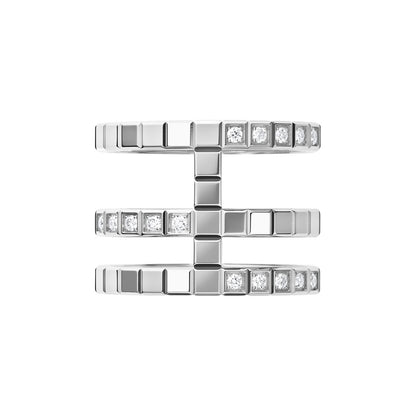 Chopard Ice Cube ring in 18k ethical white gold with diamonds, view 2