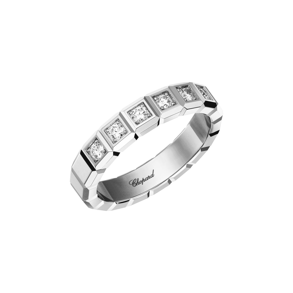 Chopard Ice Cube ring in 18k ethical white gold with diamonds