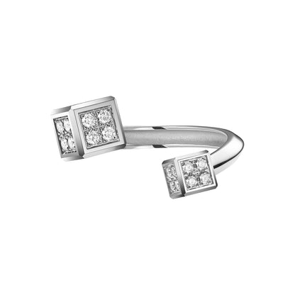 Chopard Ice Cube ring in 18k ethical white gold with diamonds, view 2