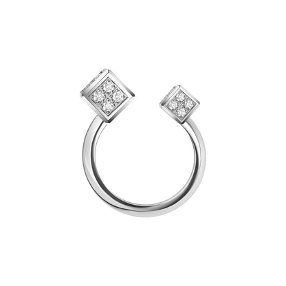 Chopard Ice Cube ring in 18k ethical white gold with diamonds, view 3