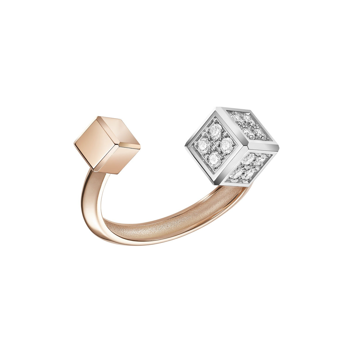 Chopard Ice Cube ring in 18k ethical white and rose gold with diamonds