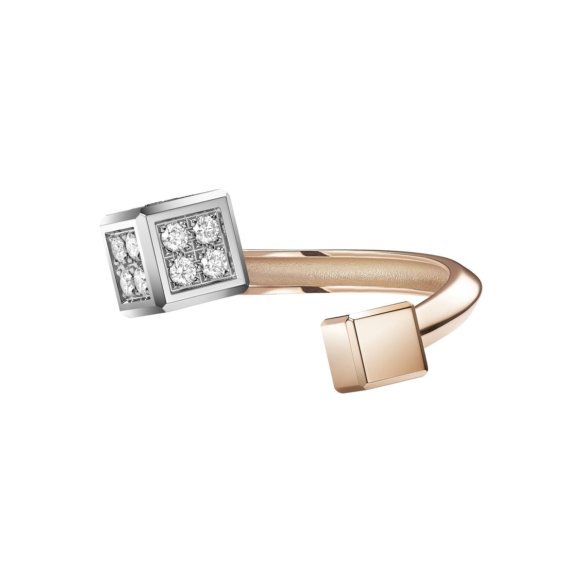 Chopard Ice Cube ring in 18k ethical white and rose gold with diamonds, view 2