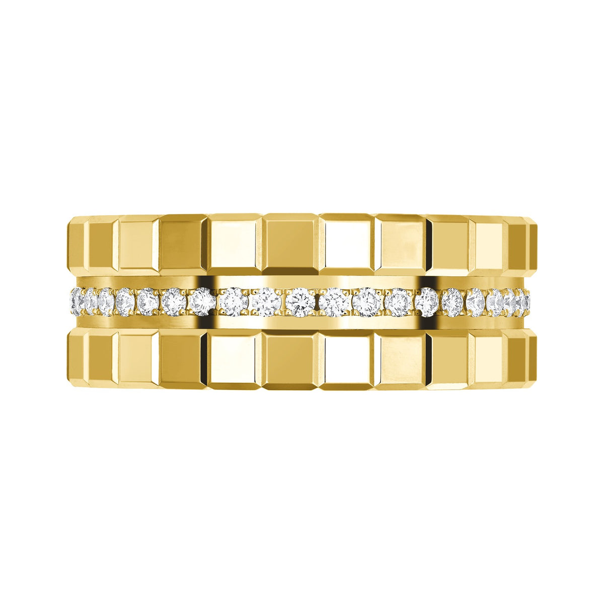 Chopard Ice Cube ring in 18k ethical yellow gold with diamonds, view 2