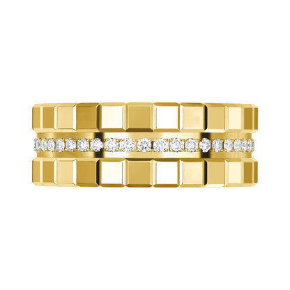 Chopard Ice Cube ring in 18k ethical yellow gold with diamonds, view 2