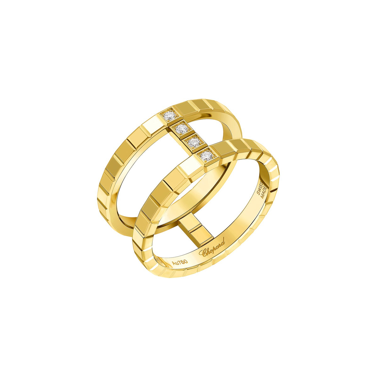 Chopard Ice Cube ring in 18k ethical yellow gold with diamonds