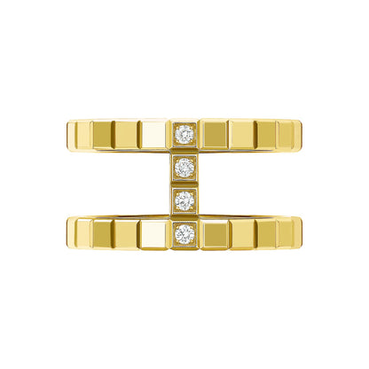 Chopard Ice Cube ring in 18k ethical yellow gold with diamonds, view 2
