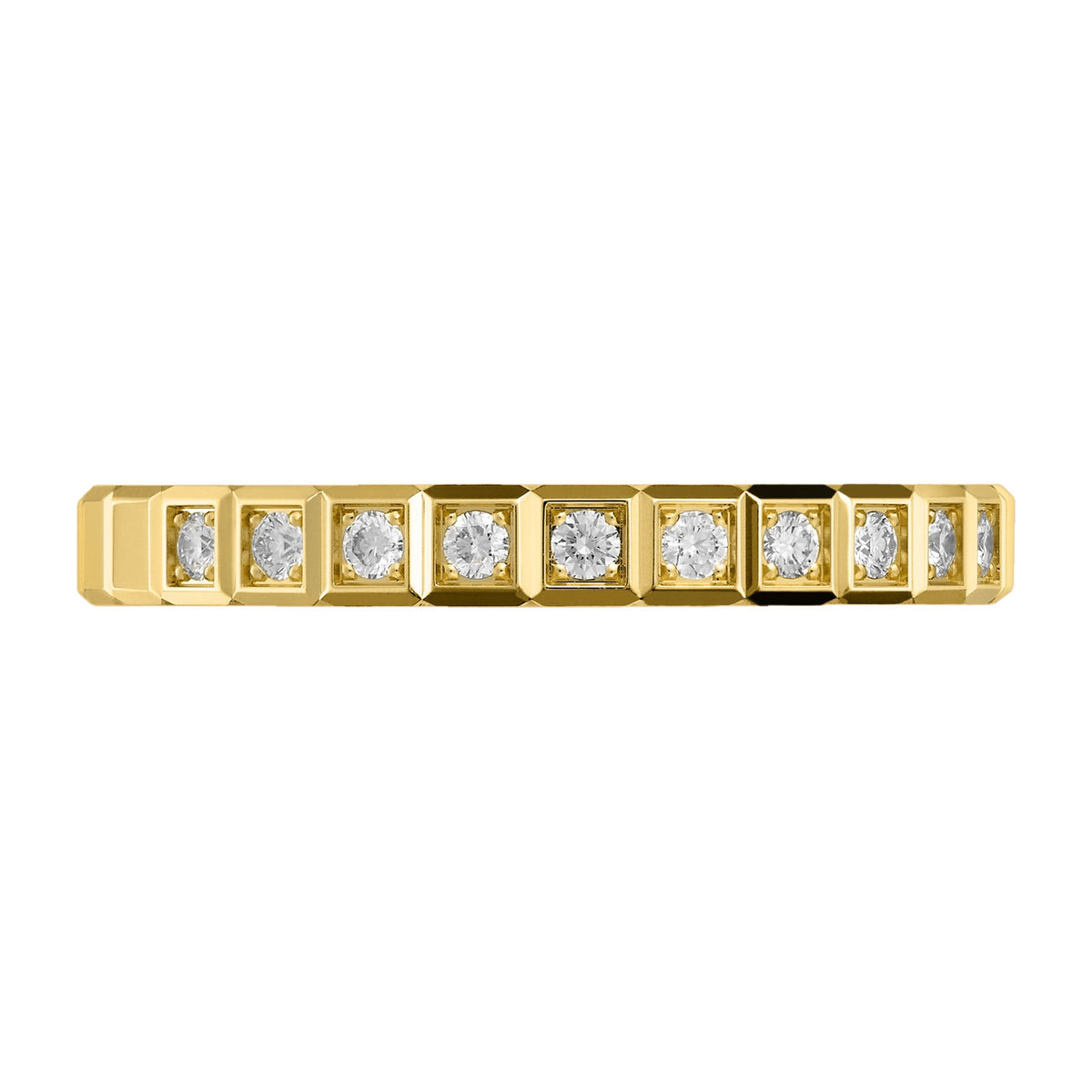 Chopard Ice Cube ring in 18k ethical yellow gold with diamonds, view 2