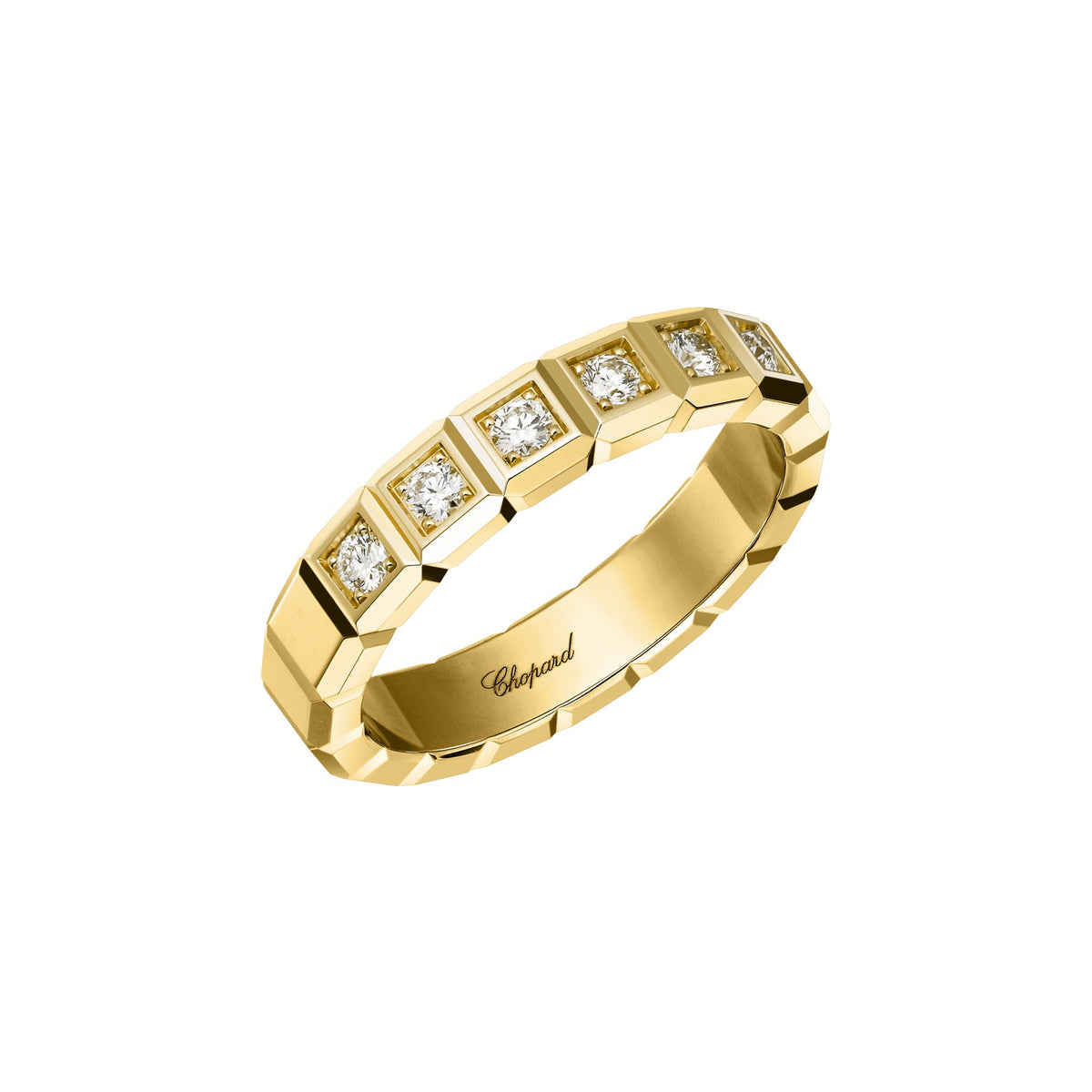 Chopard Ice Cube ring in 18k ethical yellow gold with diamonds
