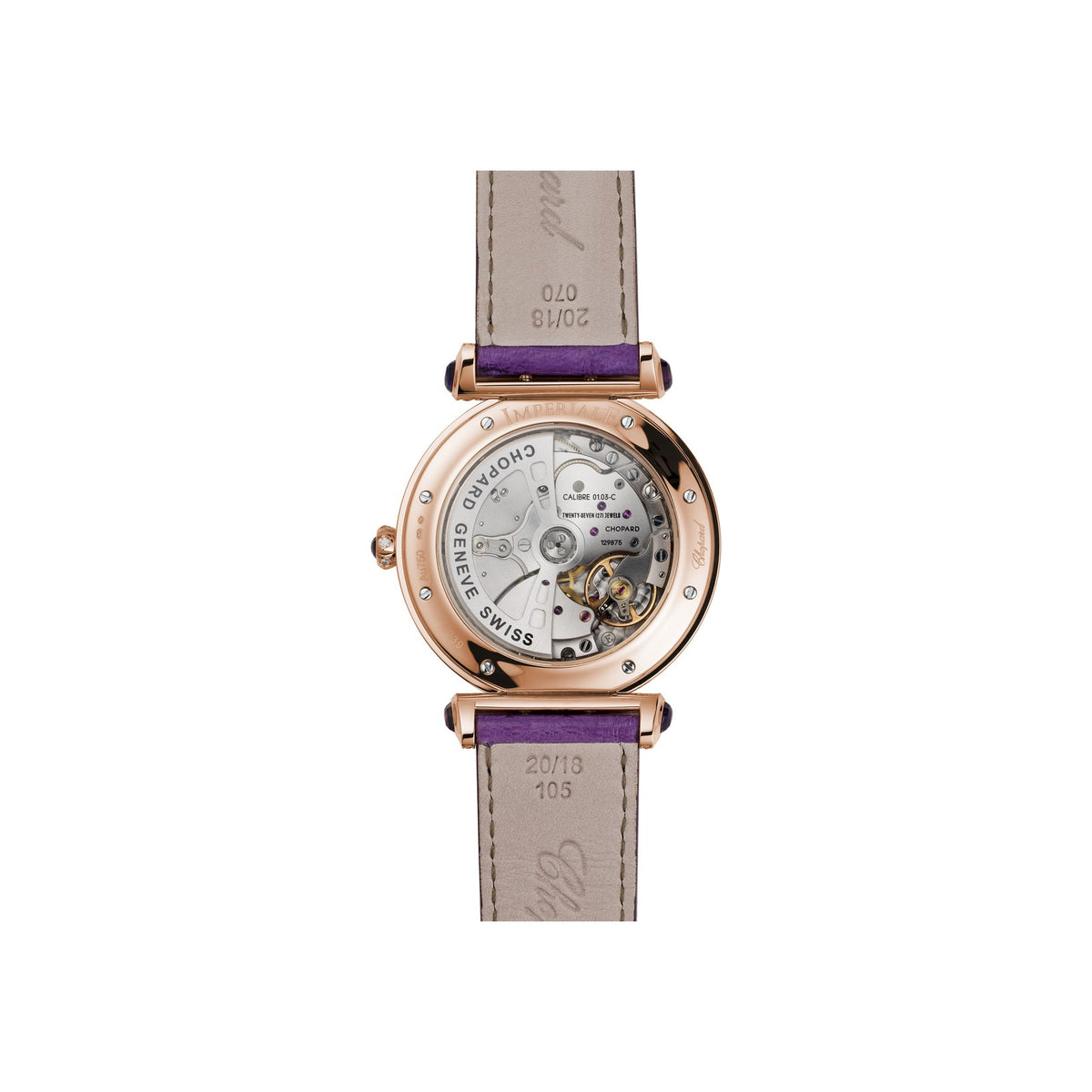 Chopard IMPERIALE watch in 18k ethical rose gold with sapphires, view 2