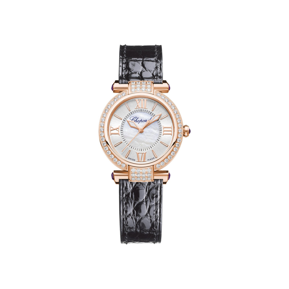 Chopard IMPERIALE watch in 18k ethical rose gold with diamonds and amethysts