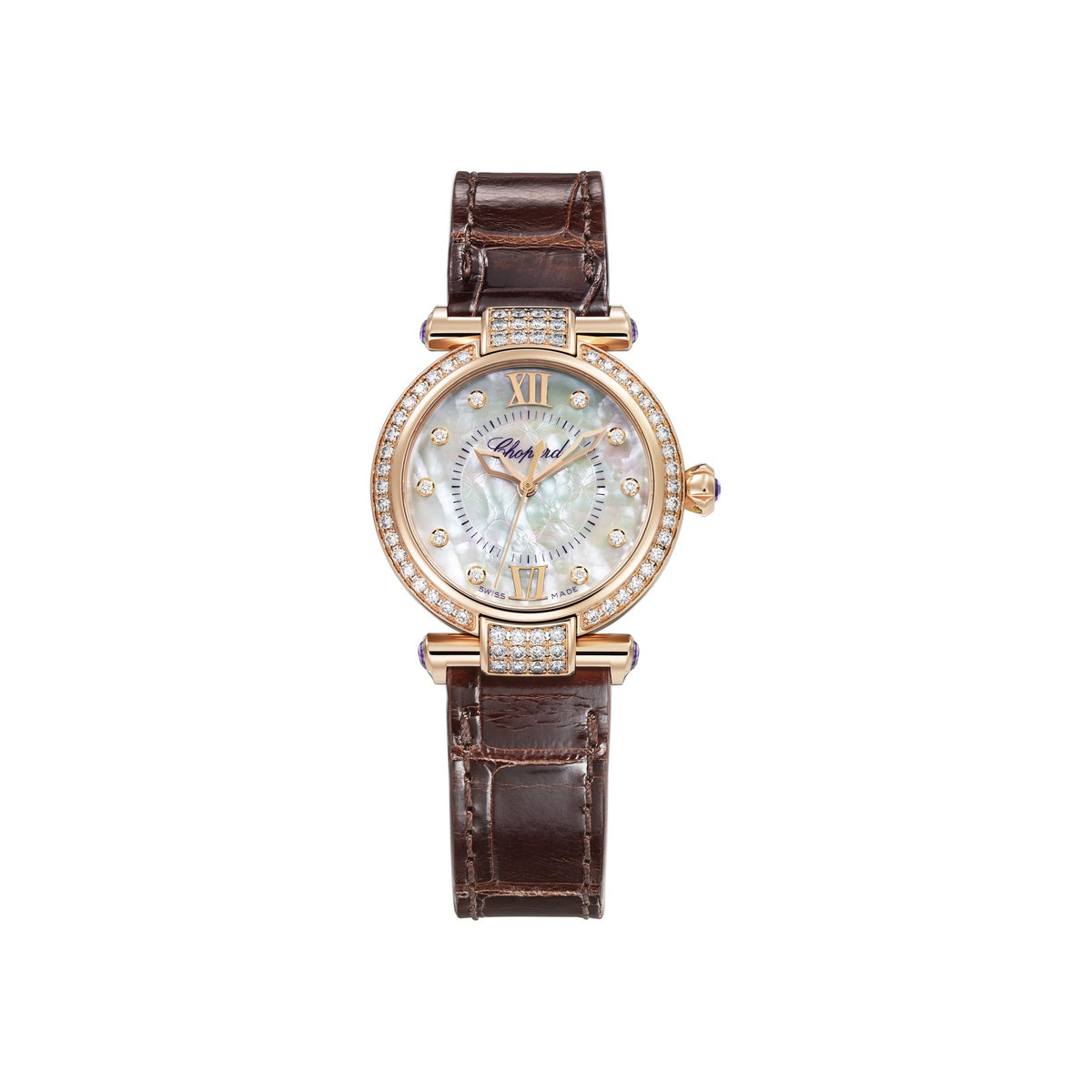 Chopard IMPERIALE watch in 18k ethical rose gold with diamonds and amethysts