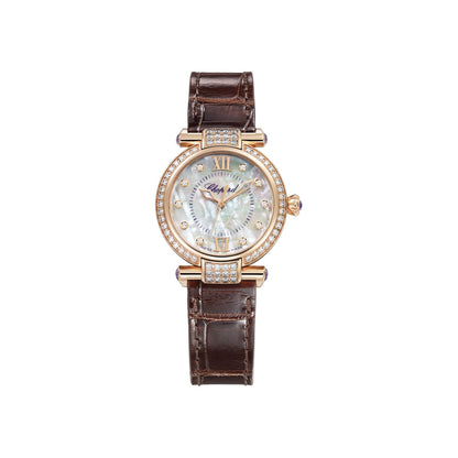 Chopard IMPERIALE watch in 18k ethical rose gold with diamonds and amethysts