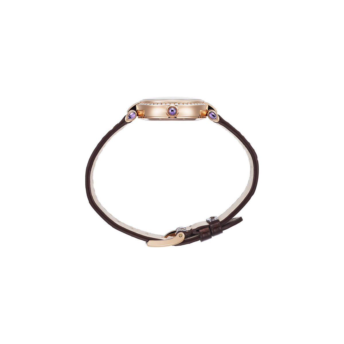 Chopard IMPERIALE watch in 18k ethical rose gold with diamonds and amethysts, view 3