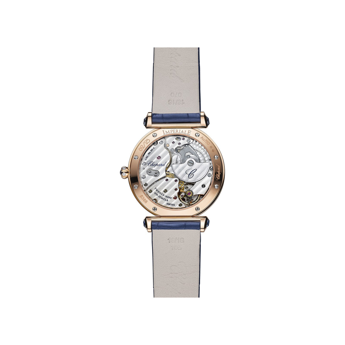 Chopard IMPERIALE watch in 18k ethical rose gold with sapphires, view 2