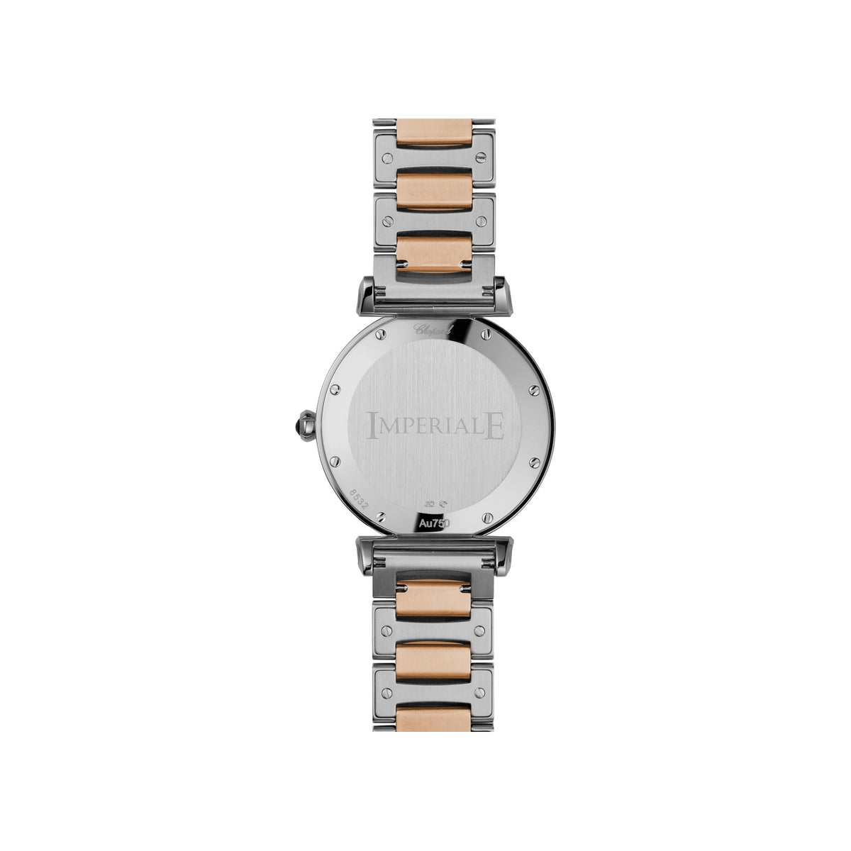 Chopard IMPERIALE watch in 18k ethical rose gold and stainless steel, view 2