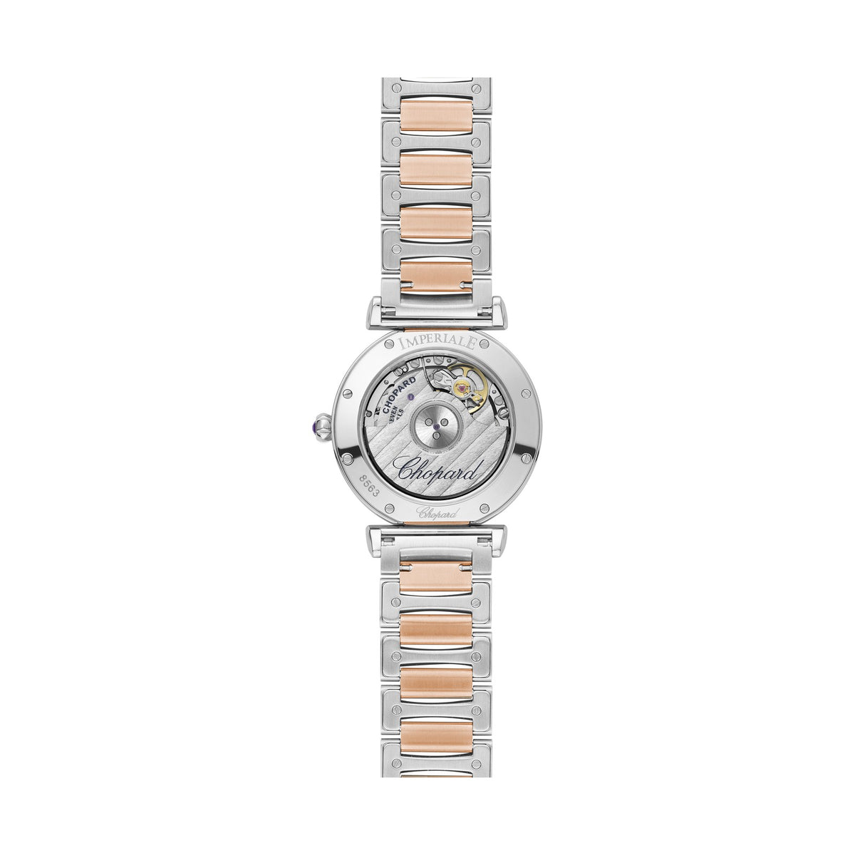 Chopard IMPERIALE watch in 18k ethical rose gold and stainless steel, view 2