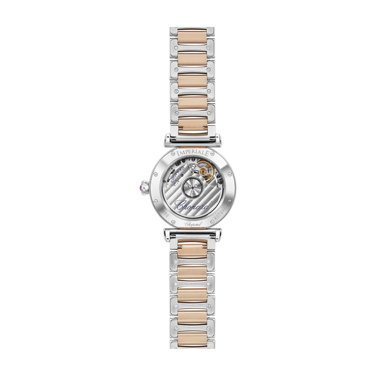 Chopard IMPERIALE watch in 18k ethical rose gold and stainless steel, view 2