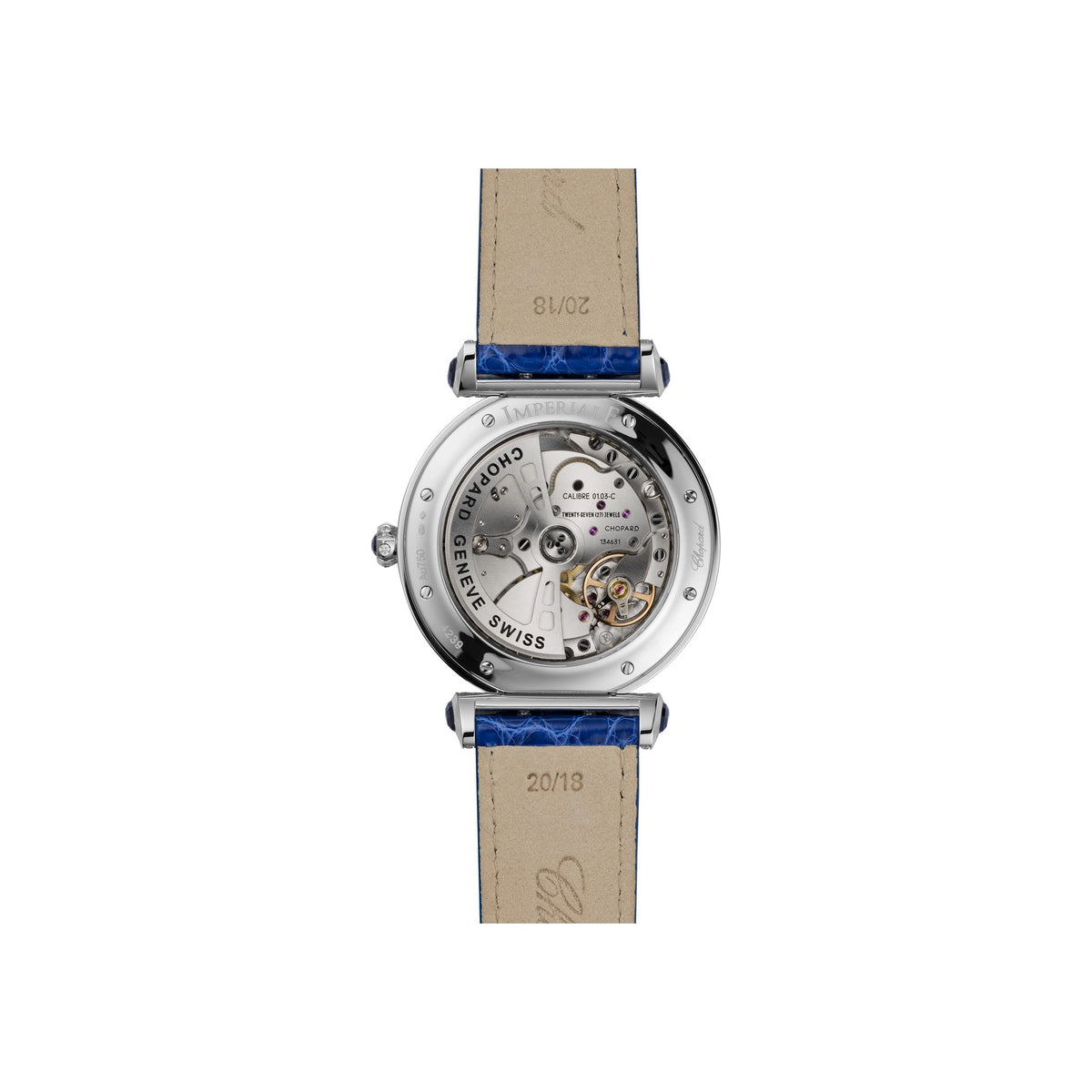 Chopard IMPERIALE watch in 18k ethical white gold with sapphires, view 2