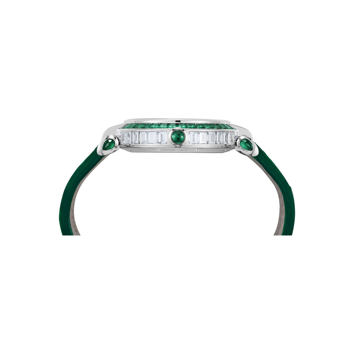Chopard IMPERIALE watch in 18k ethical white gold with diamonds and emeralds, view 3