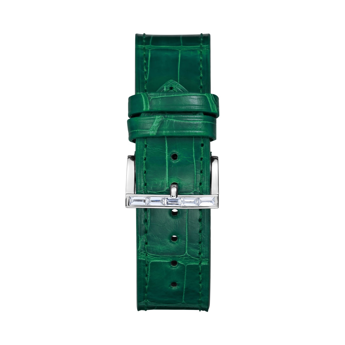 Chopard IMPERIALE watch in 18k ethical white gold with diamonds and emeralds, view 4