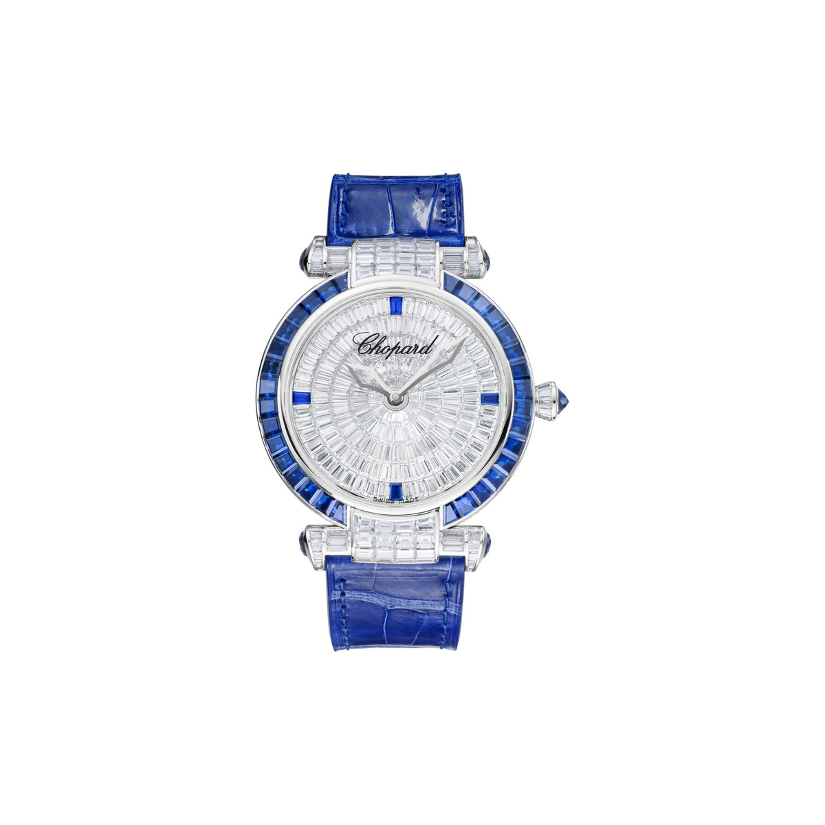 Chopard IMPERIALE watch in 18k ethical white gold with diamonds and sapphires
