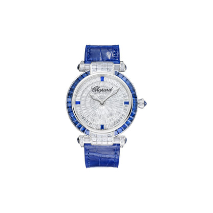 Chopard IMPERIALE watch in 18k ethical white gold with diamonds and sapphires