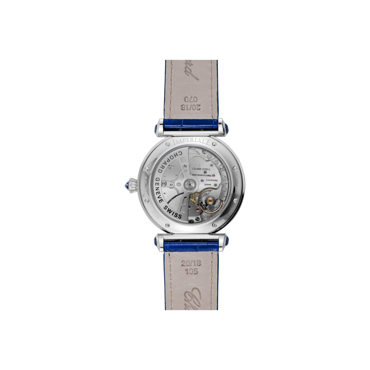 Chopard IMPERIALE watch in 18k ethical white gold with diamonds and sapphires, view 2