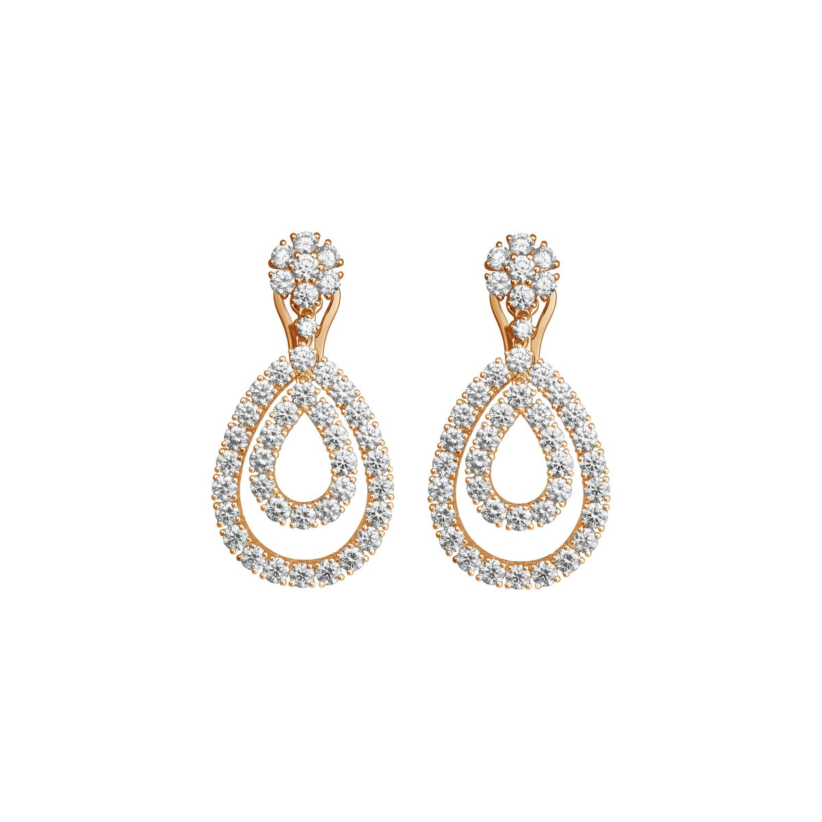 Chopard L'Heure du Diamant earrings in 18k ethical rose gold with diamonds view 3