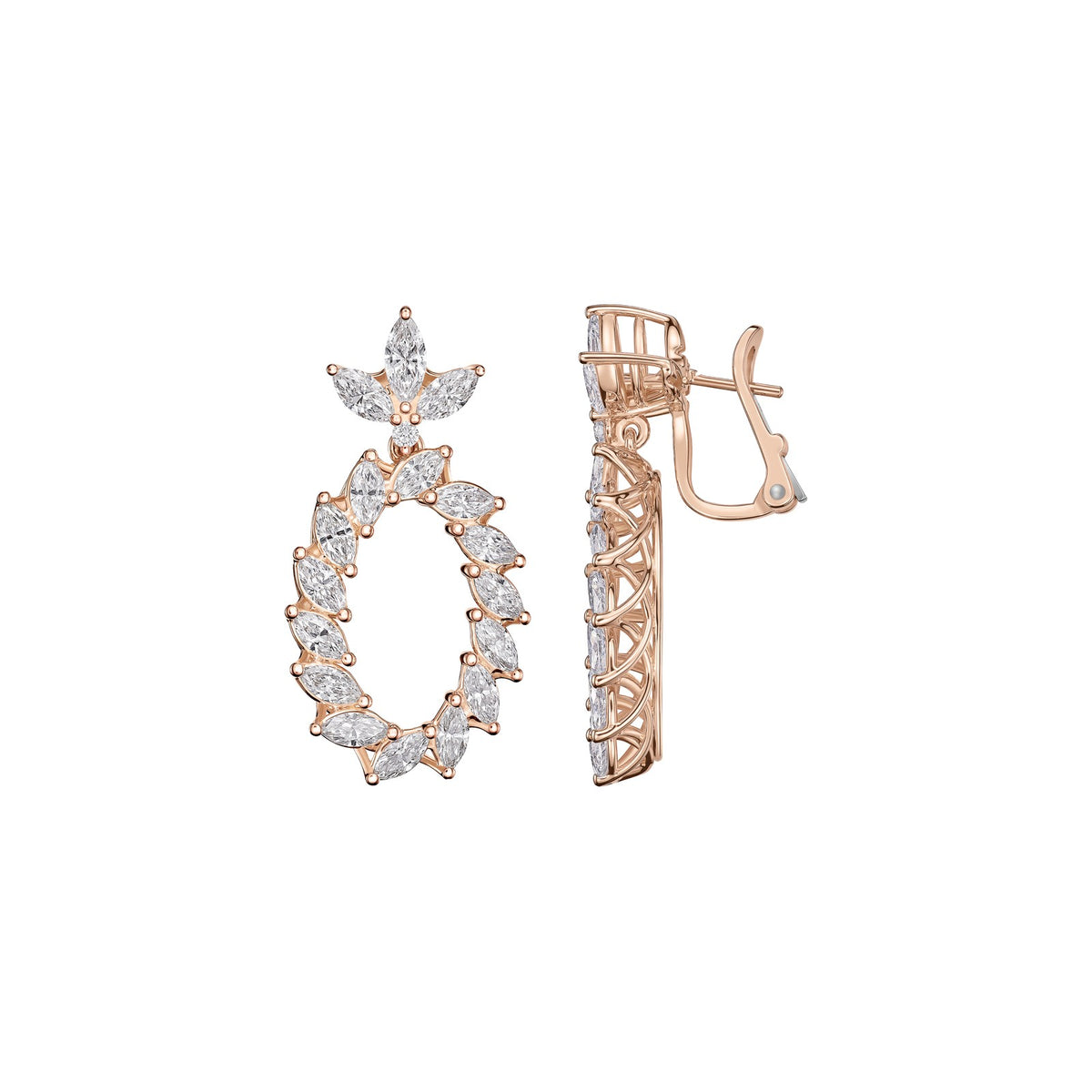 Chopard L'Heure du Diamant earrings in 18k ethical rose gold with diamonds view 2