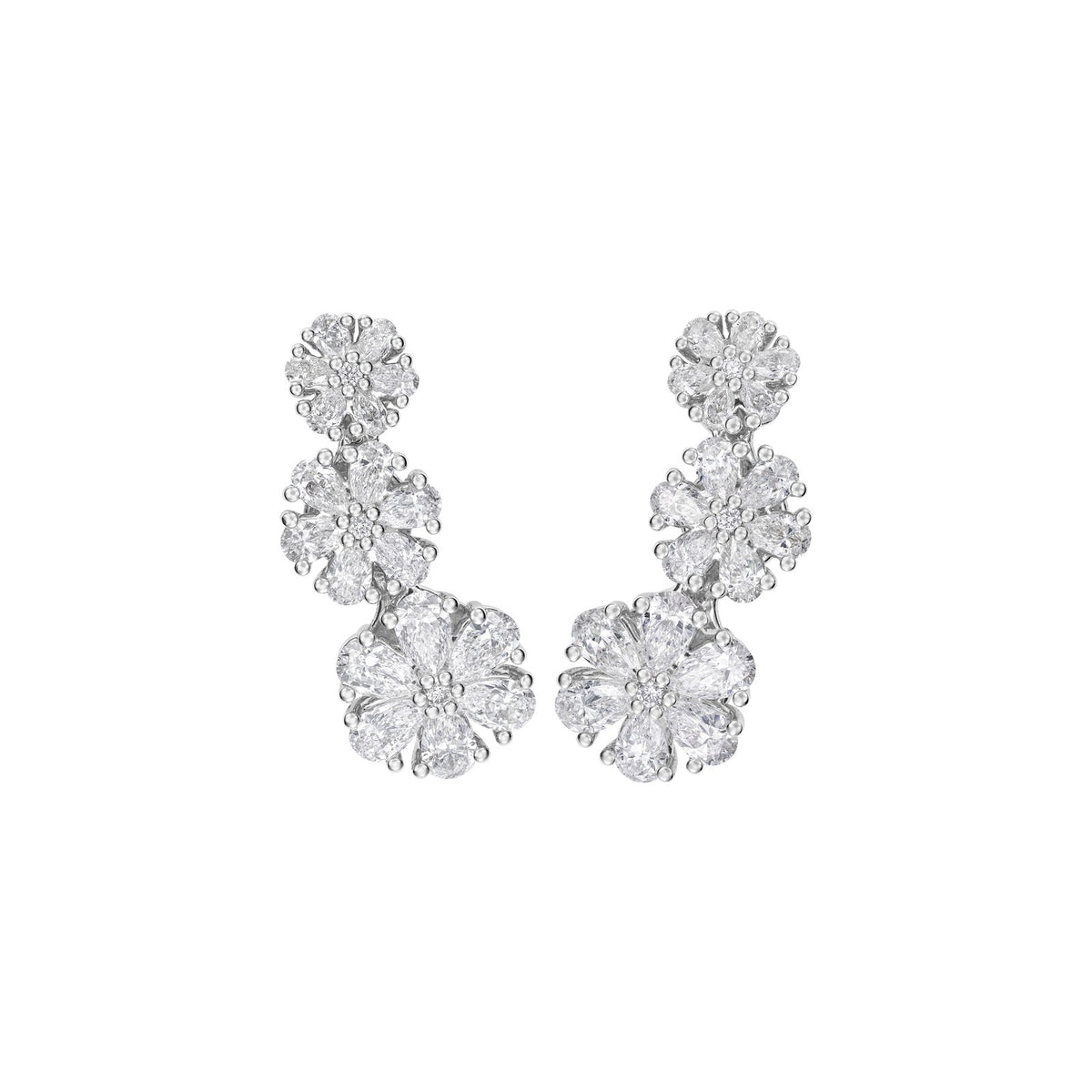 Chopard L'Heure du Diamant earrings in 18k ethical white gold with diamonds view 3