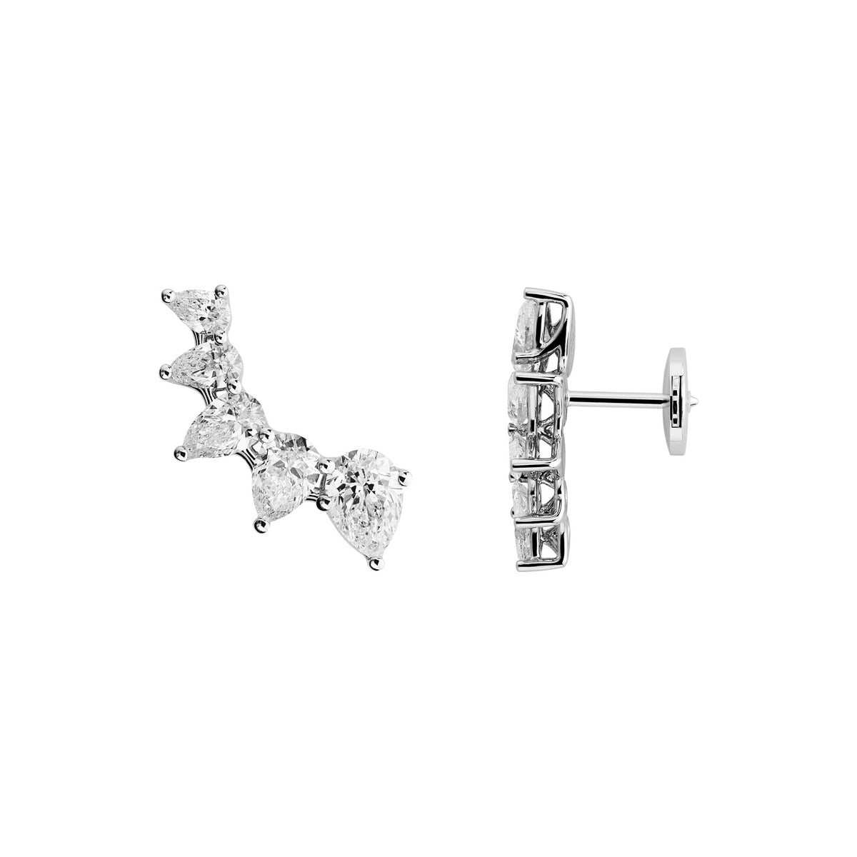 Chopard L'Heure du Diamant earrings in 18k ethical white gold with diamonds view 2