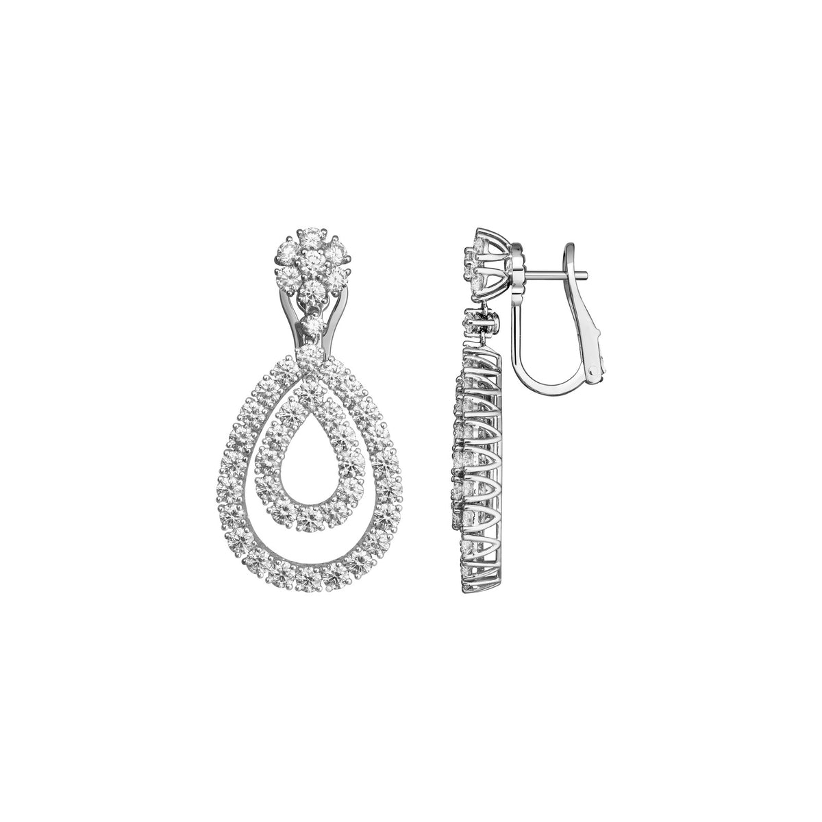 Chopard L'Heure du Diamant earrings in 18k ethical white gold with diamonds view 2