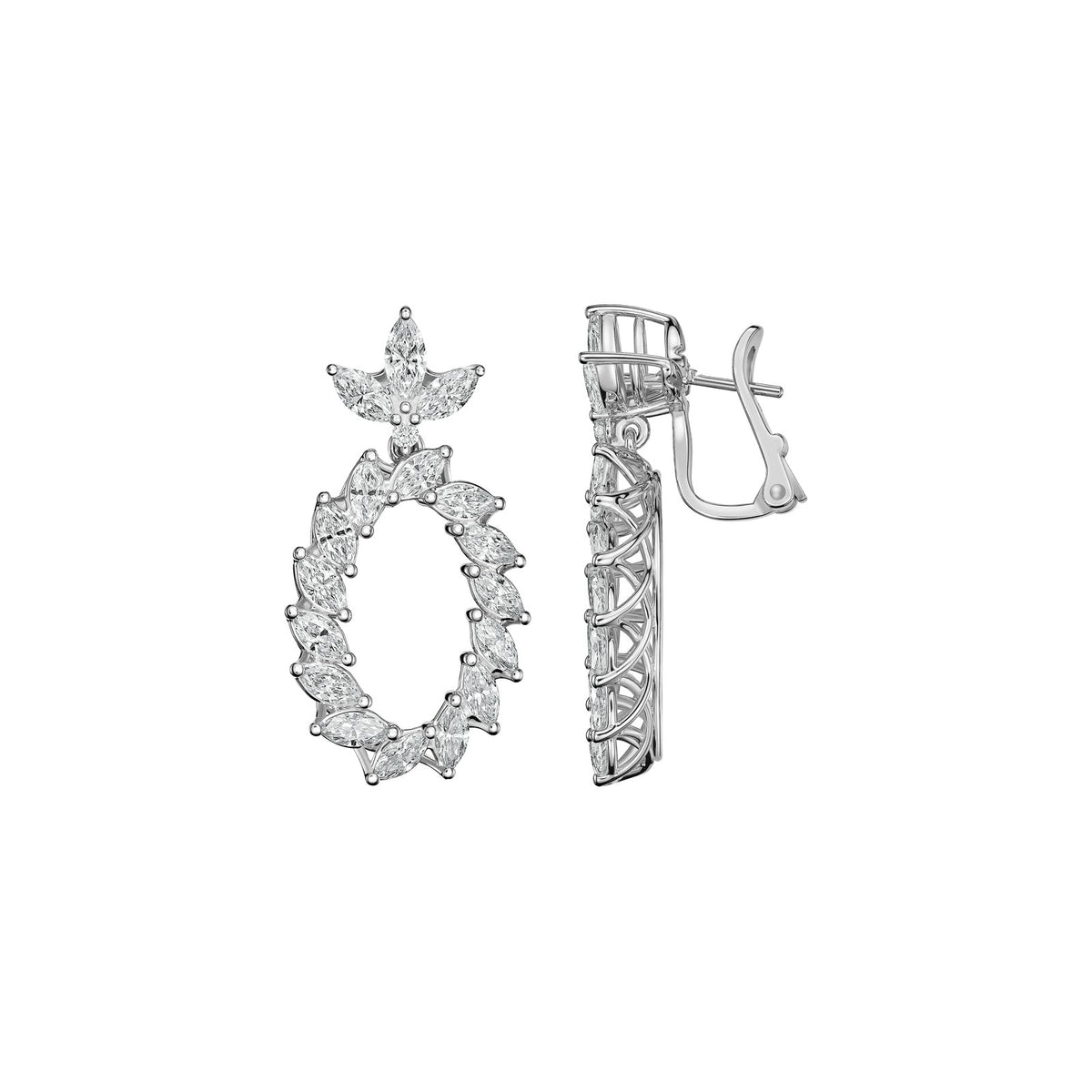 Chopard L'Heure du Diamant earrings in 18k ethical white gold with diamonds view 2