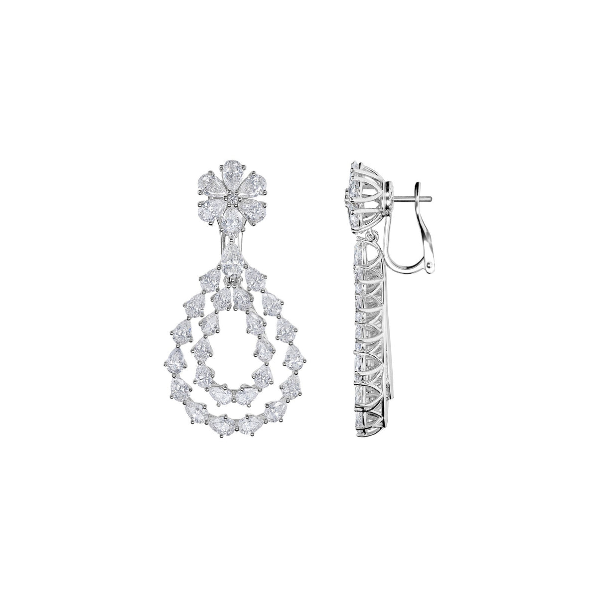 Chopard L'Heure du Diamant earrings in 18k ethical white gold with diamonds view 2