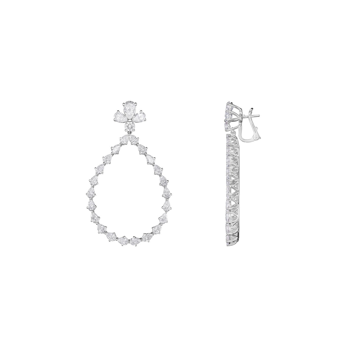 Chopard L'Heure du Diamant earrings in 18k ethical white gold with diamonds view 3