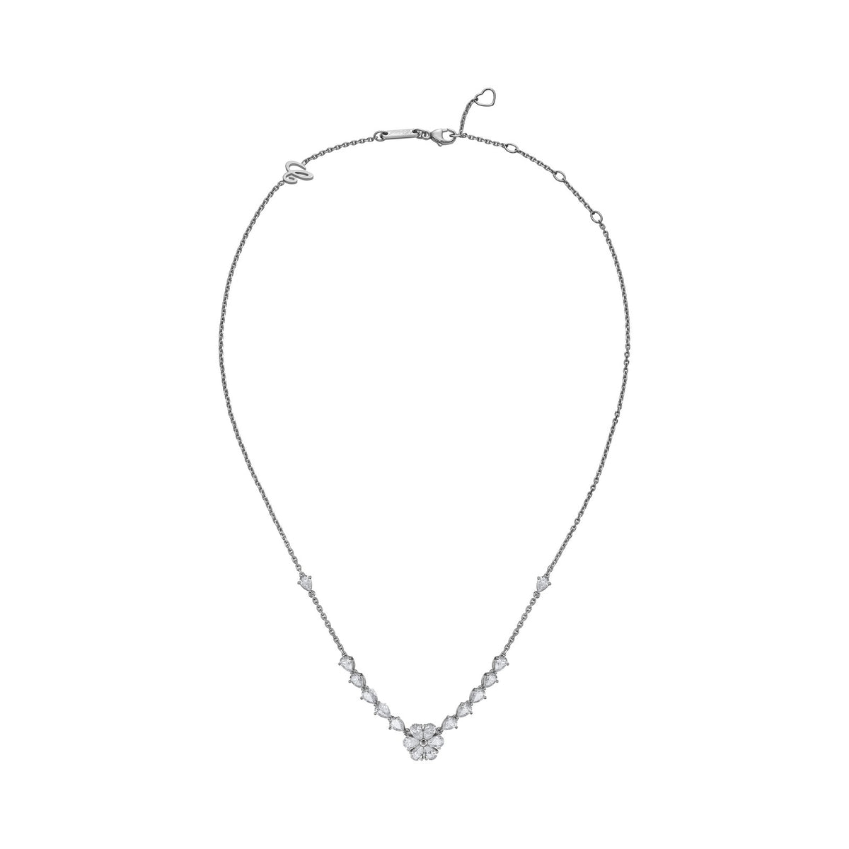 Chopard L'Heure du Diamant necklace in 18k ethical white gold with diamonds view 3