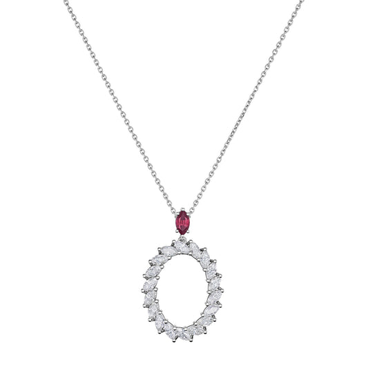 Chopard L'Heure du Diamant pendant in 18k ethical white gold with diamonds and rubies