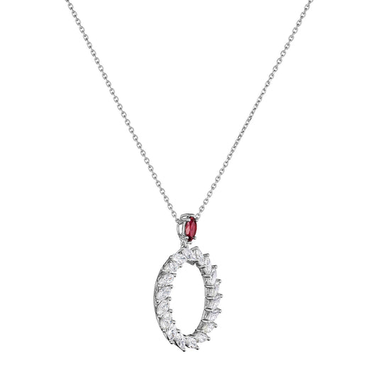 Chopard L'Heure du Diamant pendant in 18k ethical white gold with diamonds and rubies, view 2