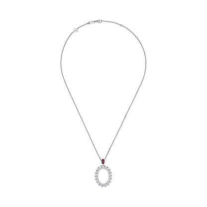 Chopard L'Heure du Diamant pendant in 18k ethical white gold with diamonds and rubies, view 3