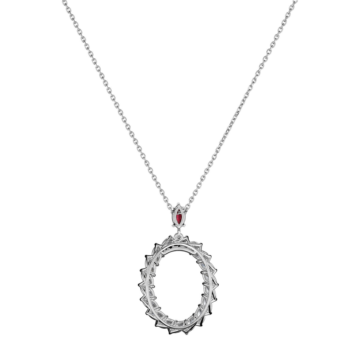 Chopard L'Heure du Diamant pendant in 18k ethical white gold with diamonds and rubies, view 4