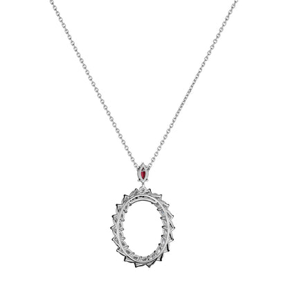 Chopard L'Heure du Diamant pendant in 18k ethical white gold with diamonds and rubies, view 4