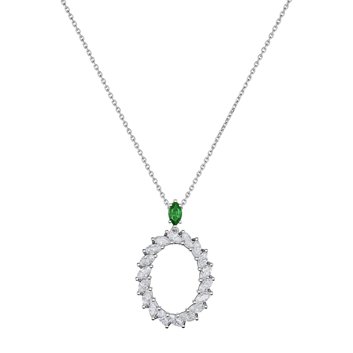 Chopard L'Heure du Diamant pendant in 18k ethical white gold with diamonds and emeralds