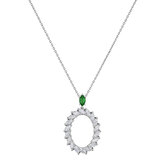 Chopard L'Heure du Diamant pendant in 18k ethical white gold with diamonds and emeralds