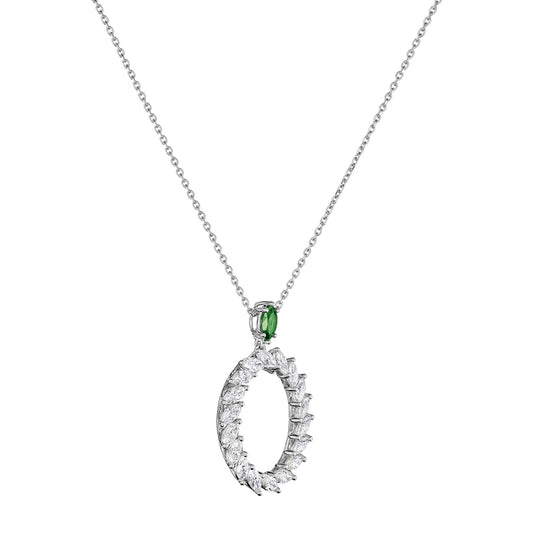 Chopard L'Heure du Diamant pendant in 18k ethical white gold with diamonds and emeralds, view 2
