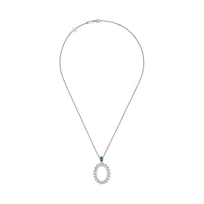 Chopard L'Heure du Diamant pendant in 18k ethical white gold with diamonds and emeralds, view 3