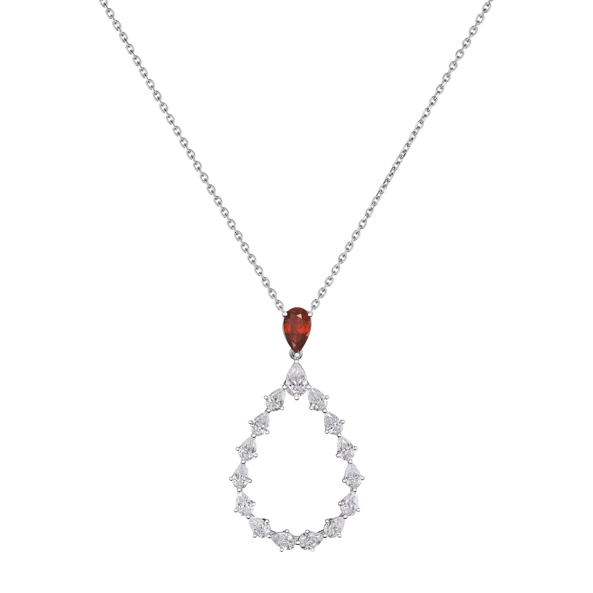 Chopard L'Heure du Diamant pendant in 18k ethical white gold with diamonds and rubies