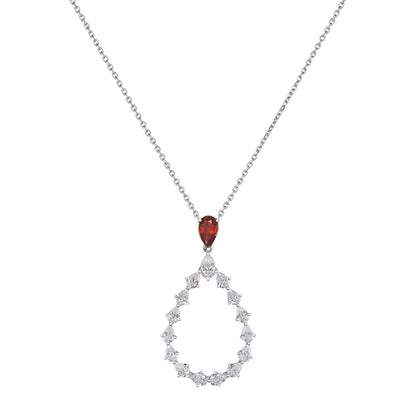 Chopard L'Heure du Diamant pendant in 18k ethical white gold with diamonds and rubies
