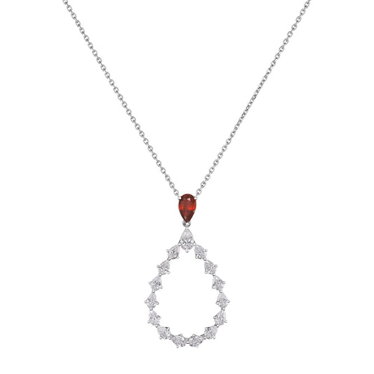 Chopard L'Heure du Diamant pendant in 18k ethical white gold with diamonds and rubies