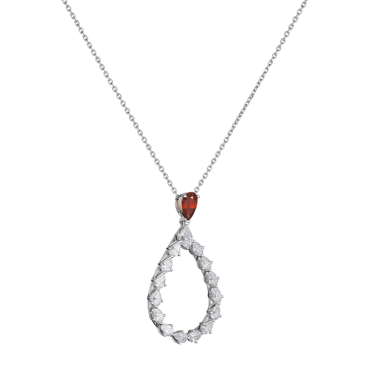 Chopard L'Heure du Diamant pendant in 18k ethical white gold with diamonds and rubies, view 2